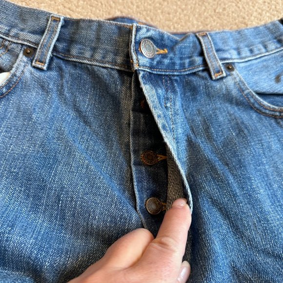 Abercrombie & Fitch Jeans Baggy Loose Relaxed Button Fly Preppy Academia Size 34 - Picture 10 of 15